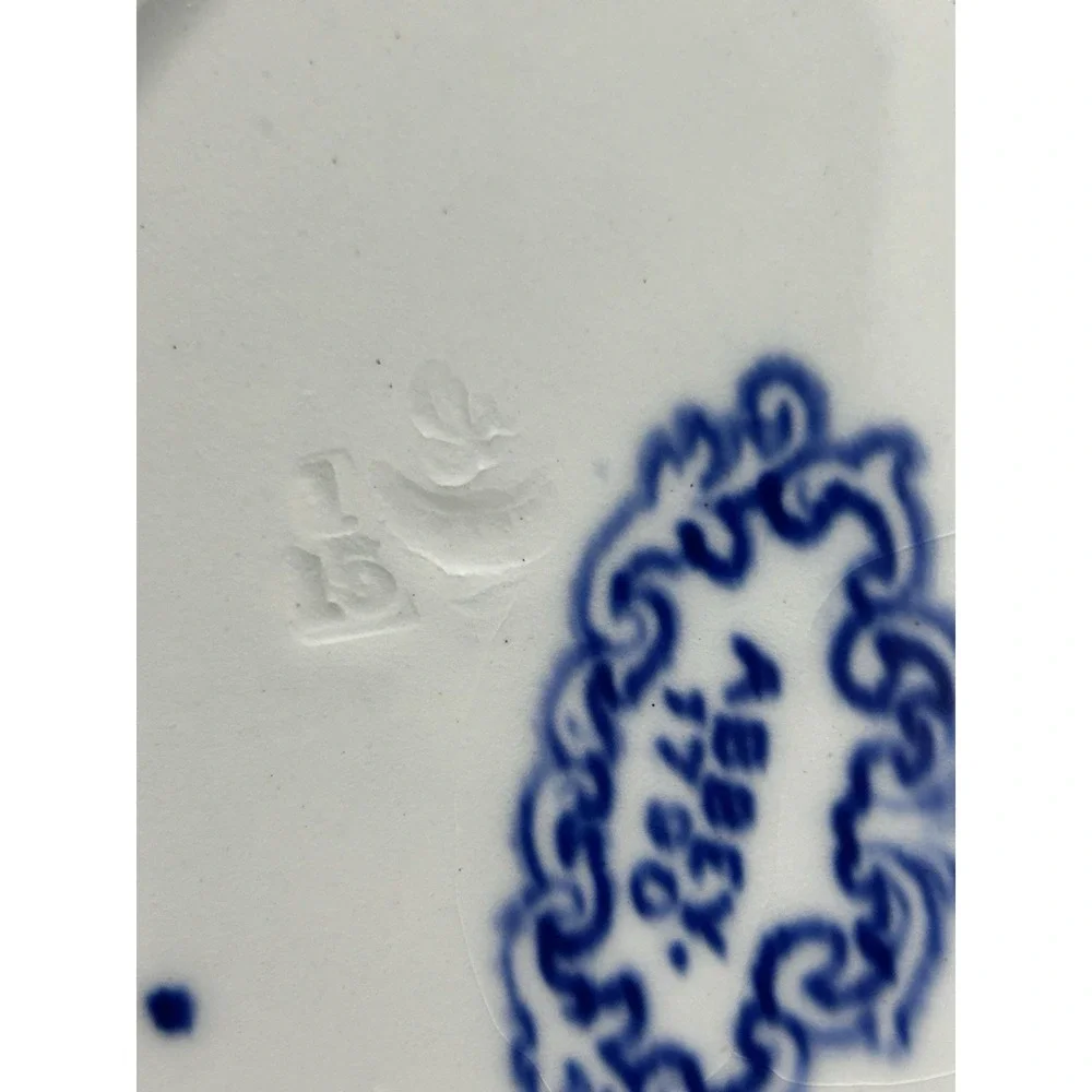 George Jones Abbey Cake Plate (282) Flow Blue